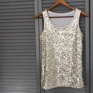 Gold Sequin tank top